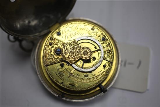 An early 19th century silver verge calendar pocket watch by Thomas Byard, London.
